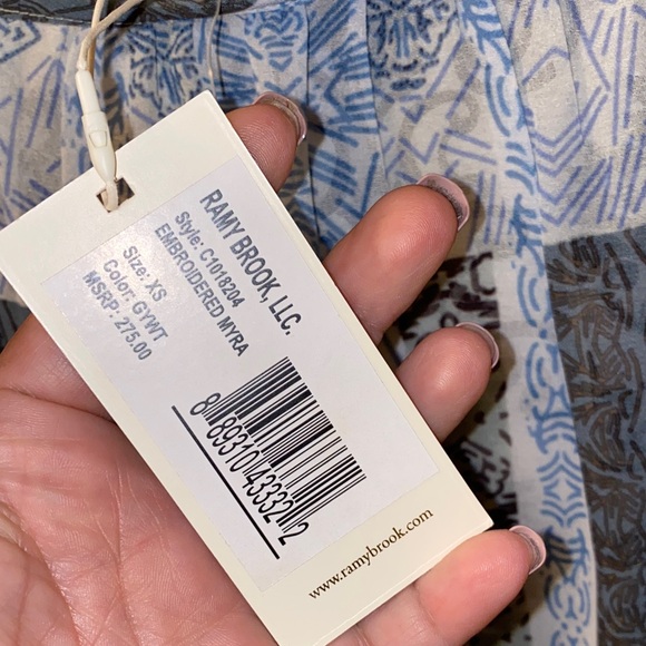 NWT!! Ramy Brook Colorful Embroidered Myra Boho Blouse Size XS Oversized - Picture 6 of 14